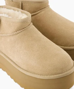 Store Enkellaars W Classic Ultra Mini Platform Beige Dames Laarzen