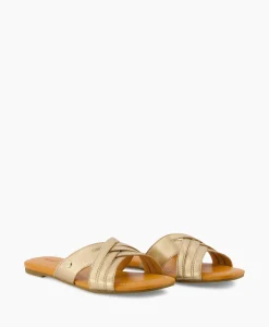 Fashion Sandaal Zonder Hak W Kenleigh Slide Goud Dames Sandalen