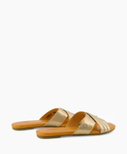 Fashion Sandaal Zonder Hak W Kenleigh Slide Goud Dames Sandalen