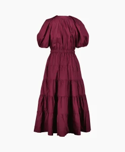 New Midi Jurk Olina Bordeaux Dames Jurken