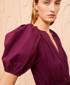 New Midi Jurk Olina Bordeaux Dames Jurken