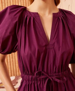 New Midi Jurk Olina Bordeaux Dames Jurken