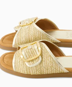 Flash Sale Sandaal Zonder Hak Crayyu Goud Dames Sandalen