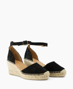 Outlet Espadrille Flora Braid Zwart Dames Instappers