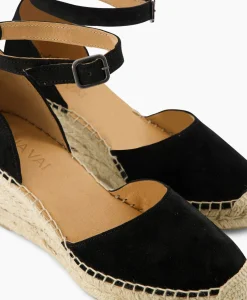 Outlet Espadrille Flora Braid Zwart Dames Instappers