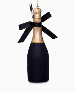 Fashion Kerstbal Champagne Fles Zwart Lifestyle Lifestyle