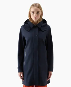 Store Parka High Tech Bonded Donker Blauw Dames Jassen