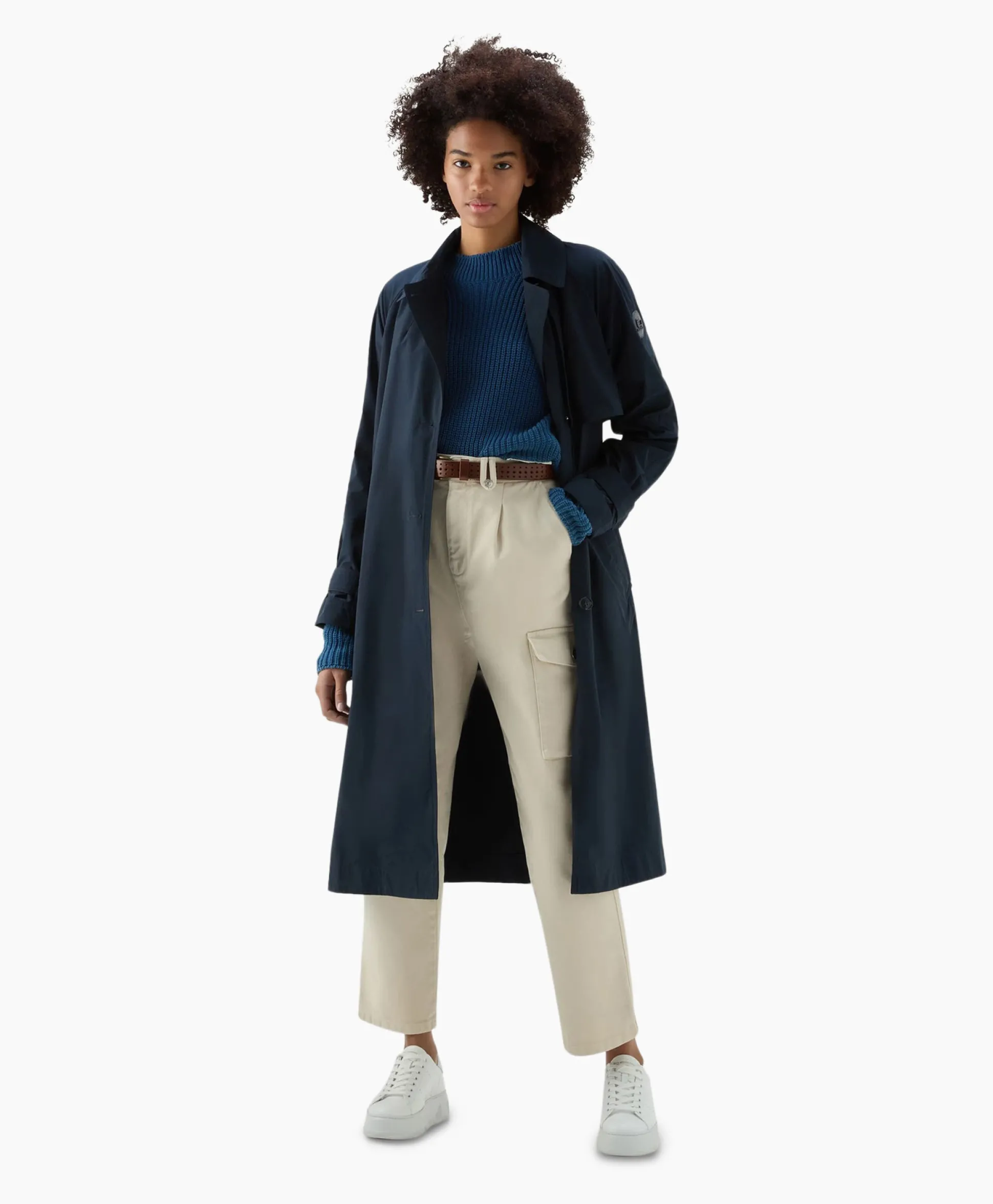 Store Trenchcoat Summer Donker Blauw Dames Jassen