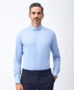 Discount Active Shirt Blauw Dessin Heren Overhemden