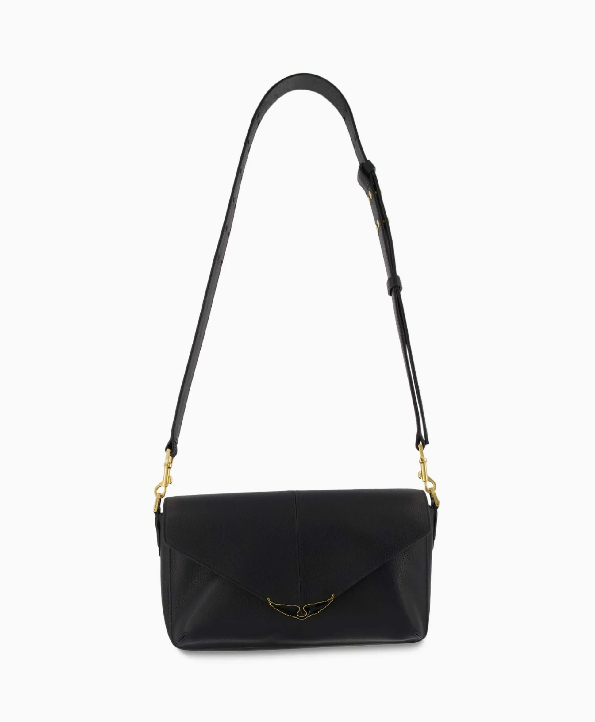 Sale Zadig & Voltaire Crossbody Tas Borderline Daily Grained Leath Zwart Dames Tassen