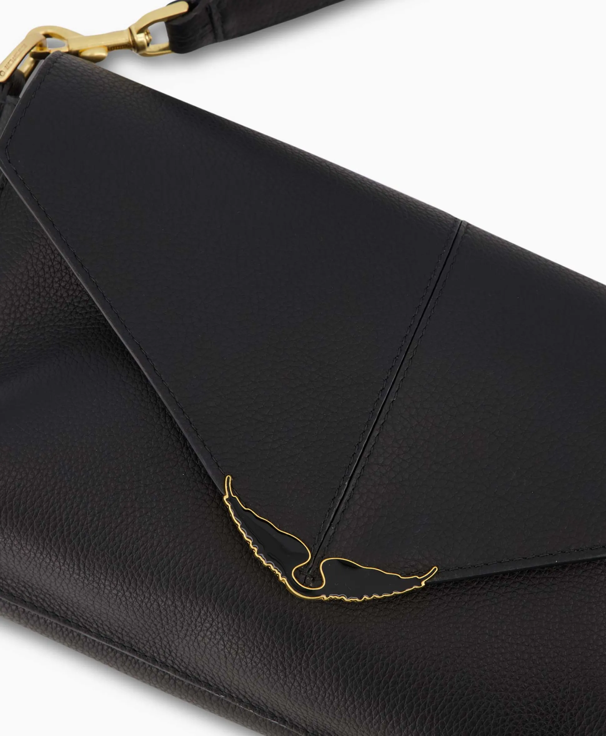 Sale Zadig & Voltaire Crossbody Tas Borderline Daily Grained Leath Zwart Dames Tassen