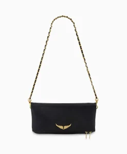 Best Sale Zadig & Voltaire Crossbody Tas Rock Grained Leather Zwart Dames Tassen