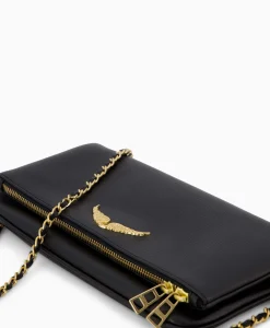 Best Sale Zadig & Voltaire Crossbody Tas Rock Grained Leather Zwart Dames Tassen