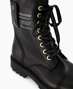 Store Zadig & Voltaire Enkellaars Joe Smooth Cowskin + Side Prin Zwart Dames Laarzen