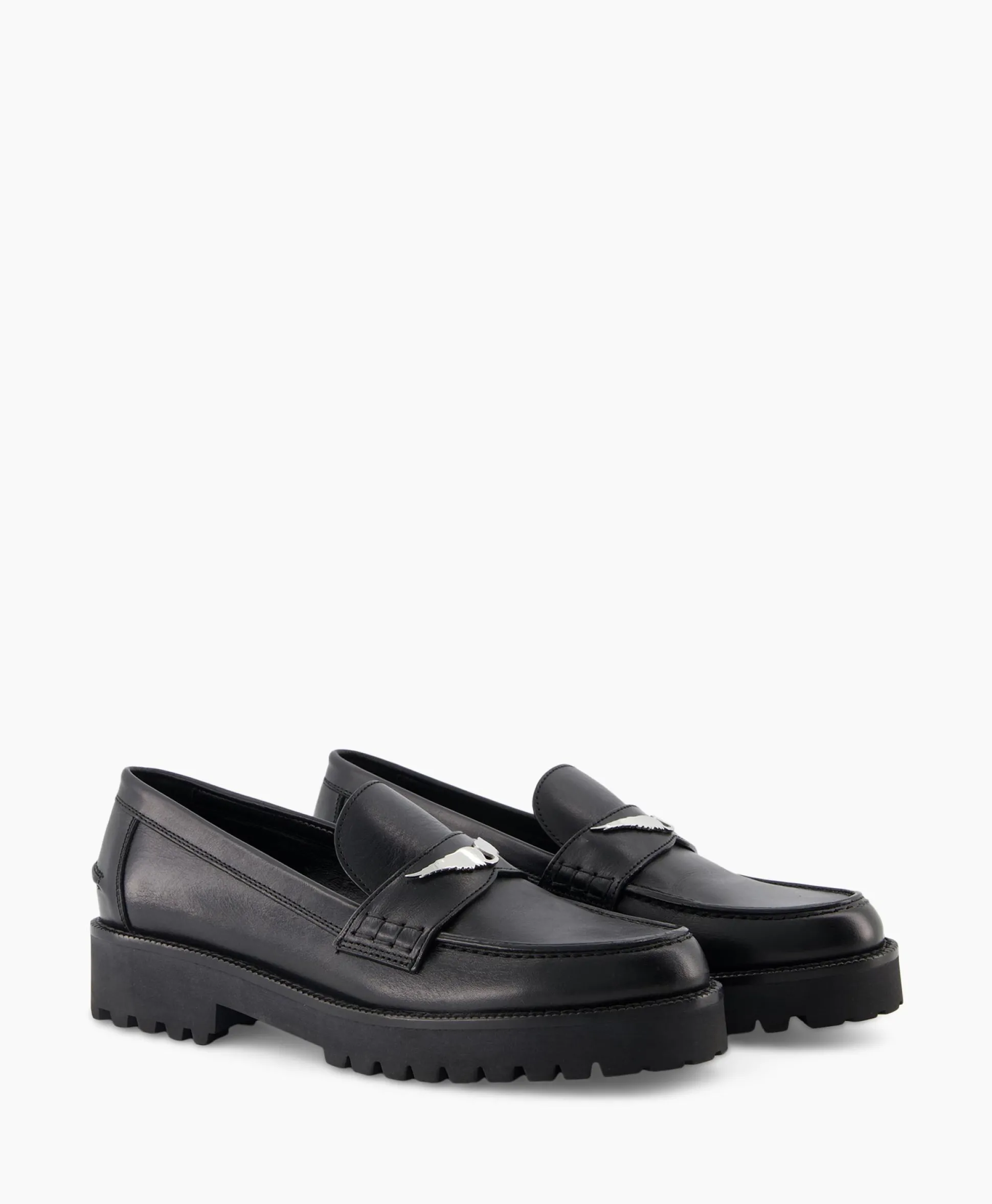 Shop Zadig & Voltaire Loafer Joecassin Semy Shiny Calfskin Zwart Dames Instappers