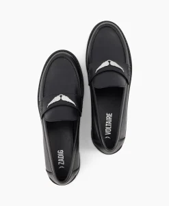 Shop Zadig & Voltaire Loafer Joecassin Semy Shiny Calfskin Zwart Dames Instappers