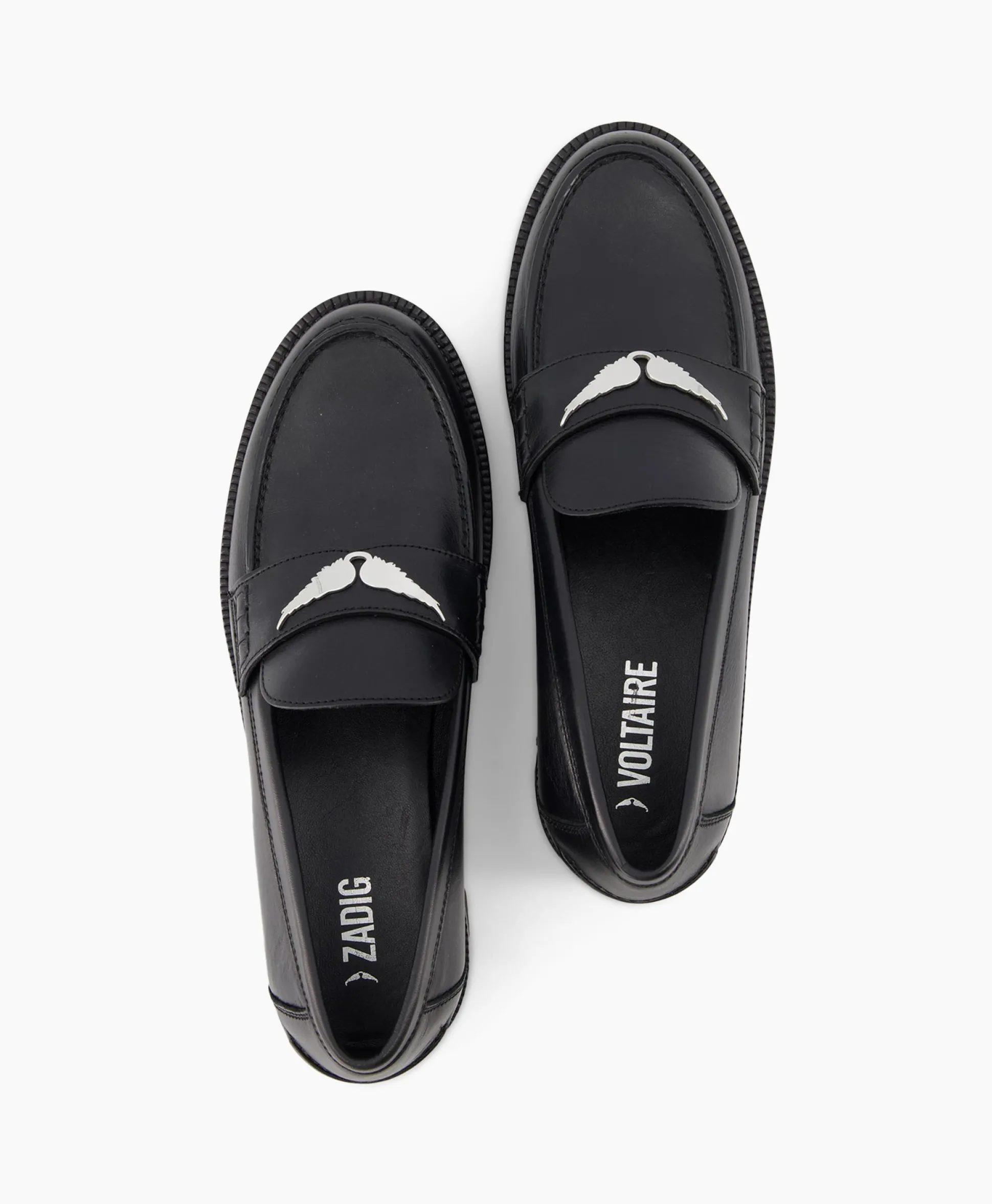 Shop Zadig & Voltaire Loafer Joecassin Semy Shiny Calfskin Zwart Dames Instappers