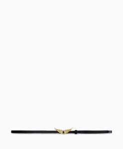 Cheap Zadig & Voltaire Riem Rock Natural Leather Zwart Dames Riemen