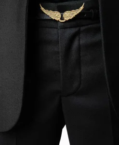 Cheap Zadig & Voltaire Riem Rock Natural Leather Zwart Dames Riemen