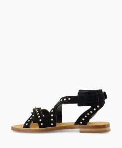 Shop Zadig & Voltaire Sandaal Zonder Hak Cecilia Caprese Suede + Studs Zwart Dames Sandalen