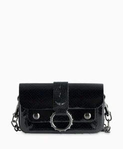 Best Sale Zadig & Voltaire Schouder / Hand Tas Kate Wallet Glossy Wild Emboss Zwart Dames Tassen