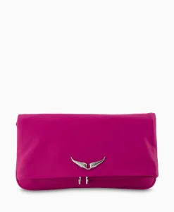 New Zadig & Voltaire Schouder / Hand Tas Rock Eternal Smooth Calfskin Paars Dames Tassen