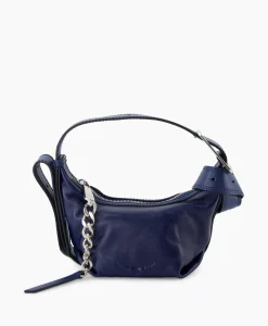 Shop Zadig & Voltaire Schouder / Hand Tas Le Cecilia Xs Leather With Veg Donker Blauw Dames Tassen