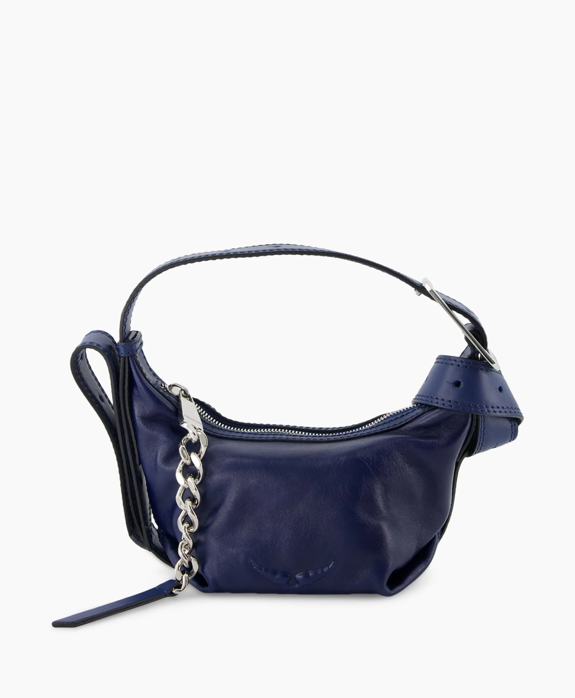 Shop Zadig & Voltaire Schouder / Hand Tas Le Cecilia Xs Leather With Veg Donker Blauw Dames Tassen