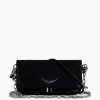 Discount Zadig & Voltaire Schouder / Hand Tas Rock Eternal Smooth Calfskin Zwart Dames Tassen