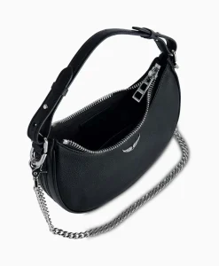 Store Zadig & Voltaire Schouder / Hand Tas Moonrock Grained Leather Zwart Dames Tassen