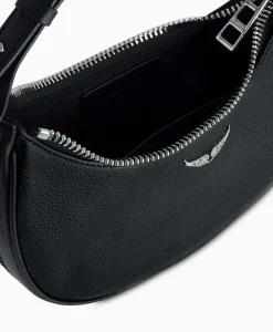 Store Zadig & Voltaire Schouder / Hand Tas Moonrock Grained Leather Zwart Dames Tassen