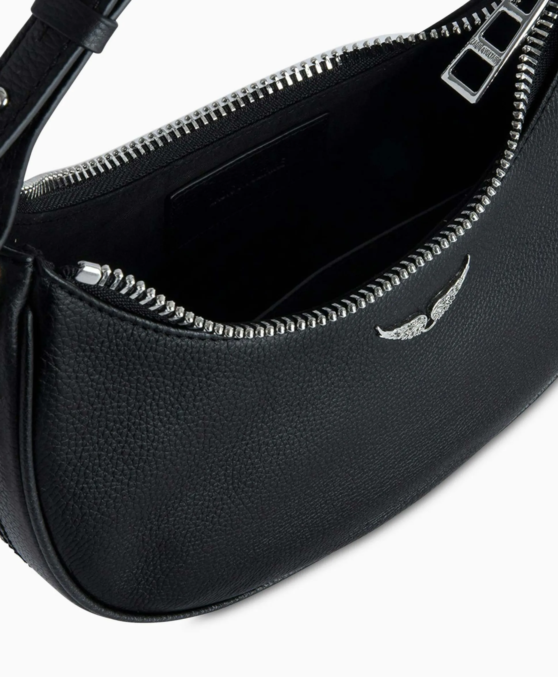 Store Zadig & Voltaire Schouder / Hand Tas Moonrock Grained Leather Zwart Dames Tassen