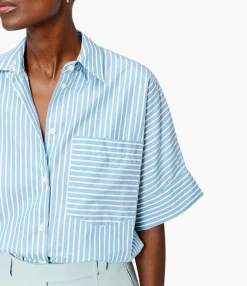 Clearance Blouse Stripe Boxy Licht Groen Dames Blouses