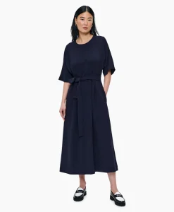 Online Maxi Jurk Flowy Waisted Donker Blauw Dames Jurken