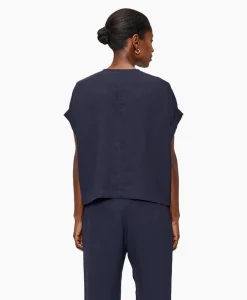 Outlet Top Fluid V-Neck Donker Blauw Dames T-Shirts & Tops