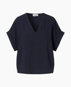 Outlet Top Fluid V-Neck Donker Blauw Dames T-Shirts & Tops