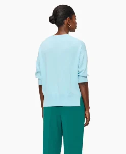 Cheap Top Relaxed Short Sleeve Aqua Dames T-Shirts & Tops