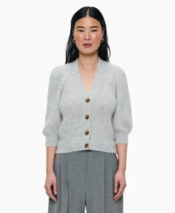 Fashion Vest Cropped 3/4 Sleeve Licht Grijs Dames Vesten