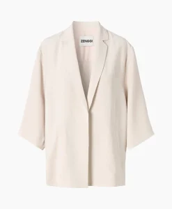 Best Vest Japanse Crepe Kimono Off White Dames Vesten